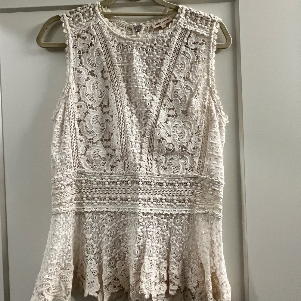 Rebecca Taylor Lace Sleeveless Top